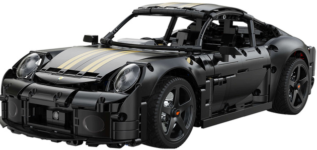 Klocki konstrukcyjne CaDA Samochód 35 cm autko miejskie RUF GT czarny Pojazd 1655 elementów