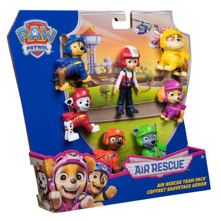 Psi Patrol Air Rescue Duży Zestaw 7 Figurek Ruchome Ryder Chase Skye Marshall Rocky Rubble Zuma