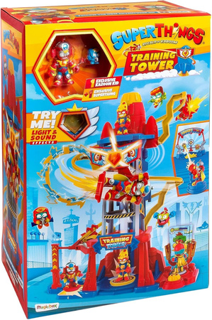 SuperThings Training Tower Zestaw Wieża Treningowa + 2 Figurki Kolekcjonerskie Światło Dźwięk