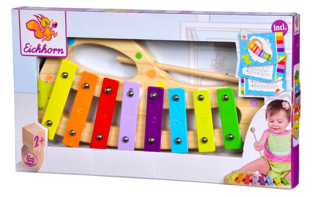 Eichhorn Drewniane cymbałki 8 tonów kolorowe dla dziecka 30cm