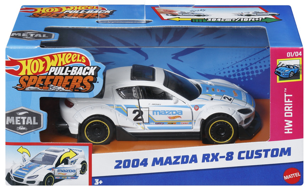 Hot Wheels Pull-Back Speeders auto 2004 Mazda RX-8 Custom