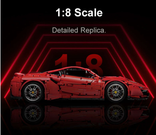 Klocki konstrukcyjne CaDA Master Zdalnie sterowane duże auto sportowe 52 cm Italian Super Car Samochód Pojazd wyścigowy 3187 elementów RC