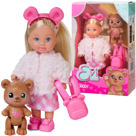Lalka Evi Love Zestaw Teddy Minilalka z Plecakiem i Miś