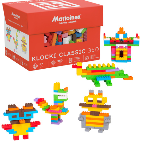 Klocki konstrukcyjne Classic zestaw 350 elementów Marioinex