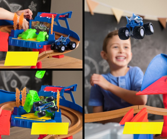 Tor Kaskaderski Samochodowy Monster Jam Supercharge Speedway + Auta 1:64