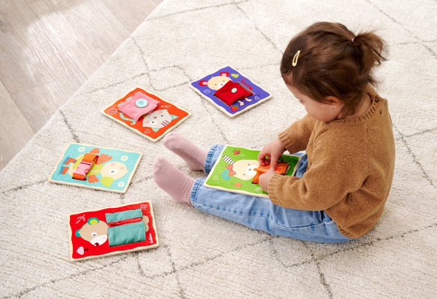 Drewniana Gra Edukacyjna Tabliczki Ubieranie Zwierząt