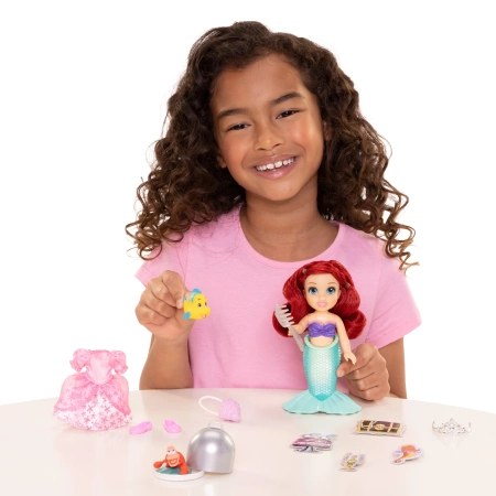 Mini lalka Disney Mała Syrenka Arielka 16 cm + akcesoria