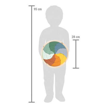 Zakręcone drewniane Puzzle kolorowe Koło safari Gra logiczna