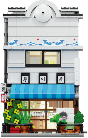 Klocki Konstrukcyjne CaDA Sklep z Sushi Budynek w japońskim stylu światło LED 1665 elementów C66018W