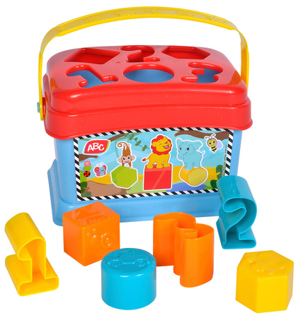 ABC Koszyk z pokrywką Zestaw Sorter z klockami + wieża i piramidka