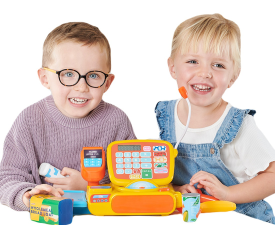 Zabawkowy koszyk sklepowy na zakupy z akcesoriami + kasa fiskalna dla dzieci AGD 3+ Casdon