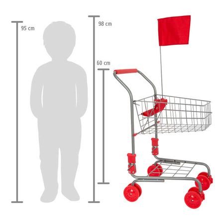 Wózek sklepowy dla dzieci Koszyk z flagą Silver 3+ Small Foot
