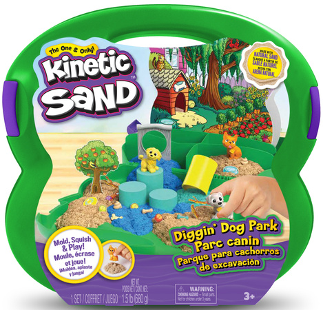 Piasek kinetyczny Diggin' Dog Park Walizka Zestaw Park do kopania dla Psów Kinetic Sand + akcesoria