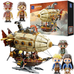 Klocki konstrukcyjne Pantasy Sterowiec Steampunk Airship