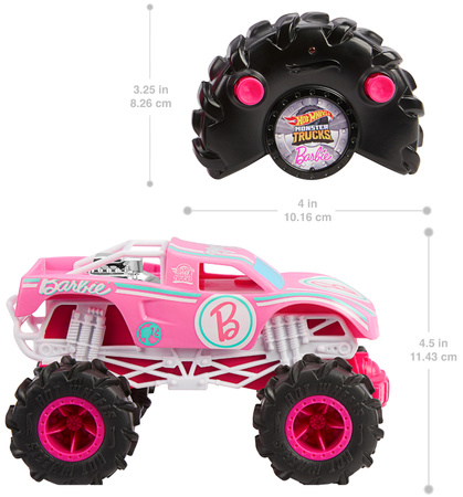 Zdalnie Sterowany różowy Monster Truck Barbie auto RC 19 cm