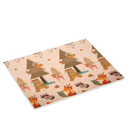 Dwustronna Składana Mata Edukacyjna z pianki XPE Podłogowa Bezpieczna 180x200 wieś las Humbi