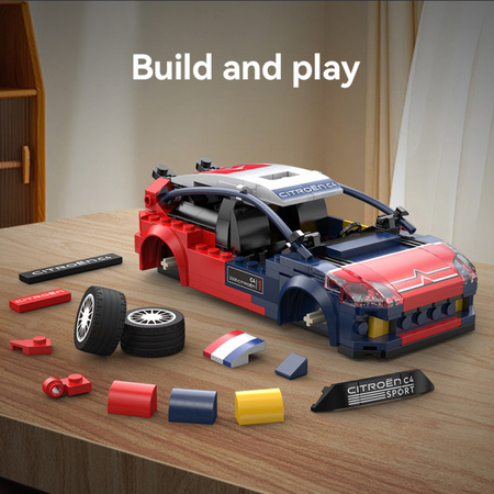 Klocki konstrukcyjne CaDA wyścigówka Samochód wyścigowy Citroen C4 WRC Auto sportowe 296 elementów