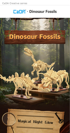 Klocki konstrukcyjne CaDA zestaw szkielet dinozaura Dinosaur Fossils: Stegosaurus 297 elementów