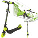 Evo Składana Regulowana Hulajnoga dla Dzieci Light Speed Czarno-limonkowy Świecące Kółka