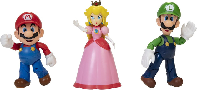 Super Mario Duże figurki Mario Luigi i księżniczki Peach 12 cm Mushroom Kingdom