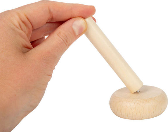 Zestaw 5 sztuk - Drewniana Wieża Królik Piramida z kółek Układanka Montessori Small Foot