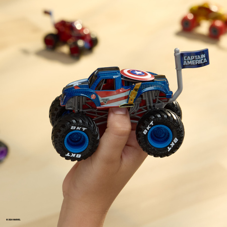 Monster Jam Auto Monster Truck Marvel seria 2 pojazd Kapitan Ameryka 1:64
