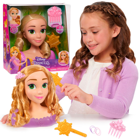 Lalka Głowa do czesania i stylizacji włosów Księżniczka Disney Roszpunka Zaplątani +akcesoria