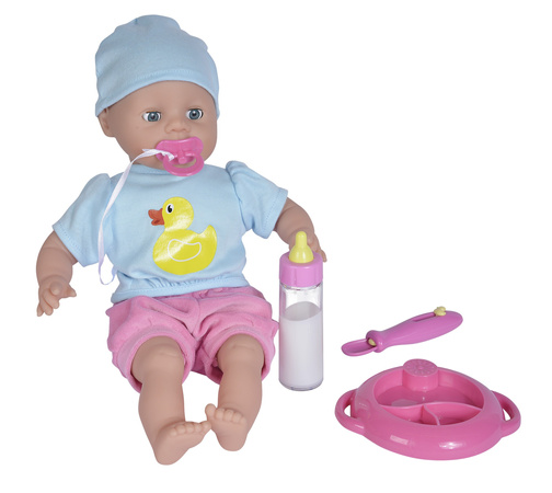 OUTLET Zestaw Bobas Laura głodna lalka 38 cm + smoczek, butelka i akcesoria do karmienia USZKODZONE OPAKOWANIE