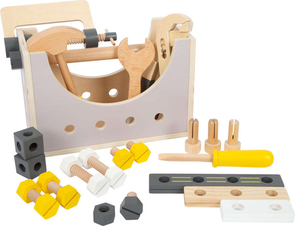 Drewniana skrzynka z narzędziami 24 elementy