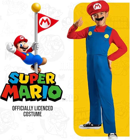 OUTLET Strój karnawałowy Super Mario dla chłopca przebranie 125-135cm (7-8 lat) PO ZWROCIE