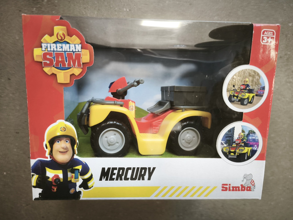 OUTLET Zestaw Strażak Sam Żółty Quad Mercury Merkury z figurką Sama i akcesoriami strażackimi 3+ Simba NIEKOMPLETNY