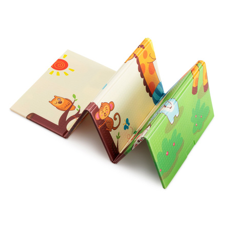 Humbi Dwustronna Składana Mata Edukacyjna z pianki XPE 120x180 Zwierzątka Żyrafy