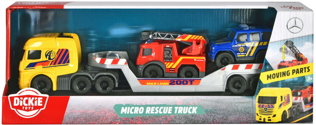Dickie Zestaw Mercedes Benz Mini laweta z pojazdami ratunkowymi straż pożarna samochód terenowy