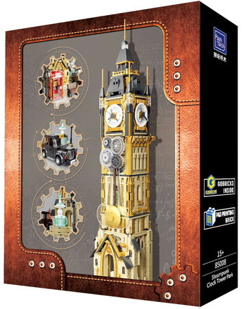 Klocki konstrukcyjne Pantasy Steampunk Wieża Zegarowa Big Ben 2424 elementy