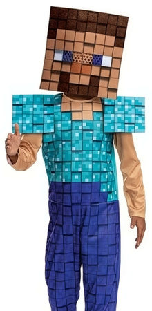 Minecraft kostium, strój karnawałowy przebranie Steve 109-126 cm (4-6 lat)