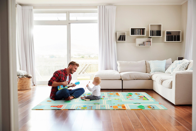 Humbi Dwustronna Składana Mata Piankowa Edukacyjna z pianki XPE 120x180 Miarka Ulice