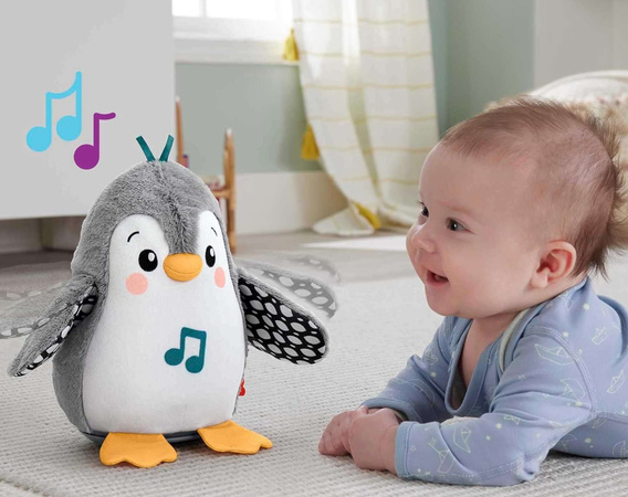 Muzyczny Pingwinek Kiwaczek Interaktywna Zabawka Sensoryczna dla Niemowląt 0+ + gryzak GRATIS
