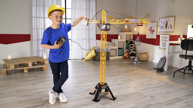 OUTLET Mega Crane Dźwig Żuraw z dźwiękiem zdalnie sterowany 120 cm + pilot WADLIWY