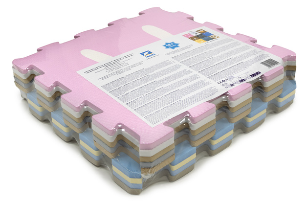 Mata podłogowa edukacyjna 120x120 Grube puzzle piankowe 9 szt. Humbi Zwierzęta