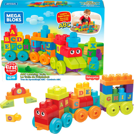 Mega Bloks Zestaw klocków Mój Pierwszy Pociąg ABC 60 elementów