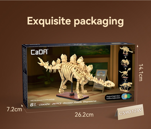 Klocki konstrukcyjne CaDA zestaw szkielet dinozaura Dinosaur Fossils: Stegosaurus 297 elementów