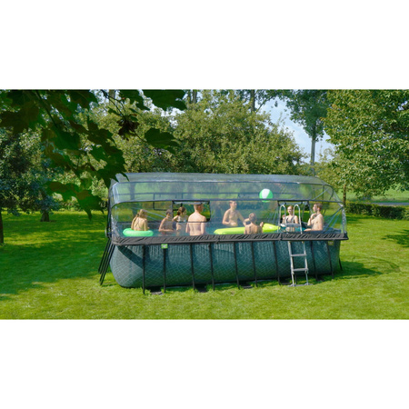 Basen ogrodowy 540x250x122 cm z akcesoriami (pompa piaskowa, drabinka, zadaszenie) - szary