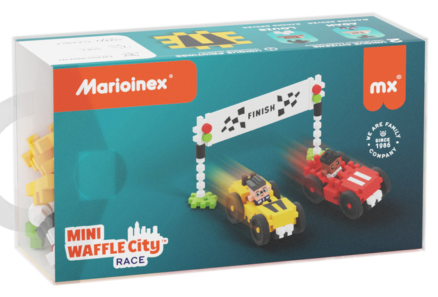 Klocki konstrukcyjne Mini Waffle City Wyścig 80 elementów Marioinex
