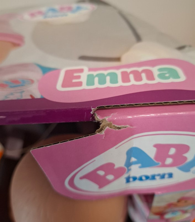 OUTLET Baby Born Lalka bobas Emma 43 cm łzy siusia zamyka oczy z akcesoriami USZKODZONE OPAKOWANIE