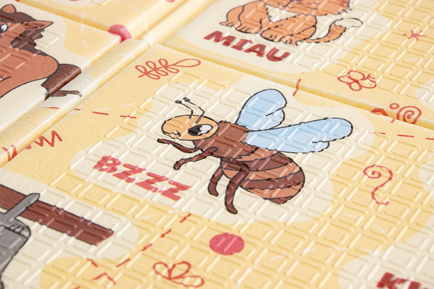 Humbi Gruba Mata Edukacyjna 2w1 z pianki XPE 180x120cm Onomatopeje polski alfabet odgłosy zwierząt nauka dźwięków