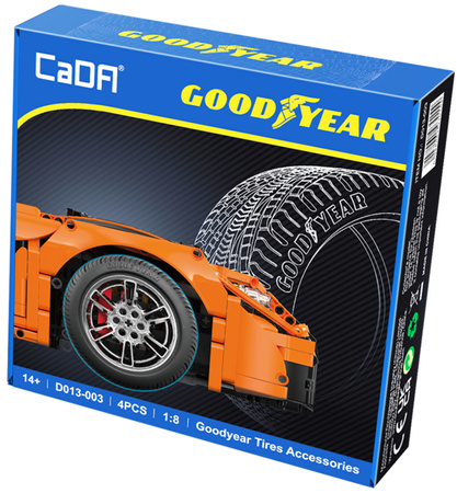 CaDA Zestaw licencjonowanych opon Goodyear 1:8 do pojazdów RC i modeli statycznych 4 elementy D013-003