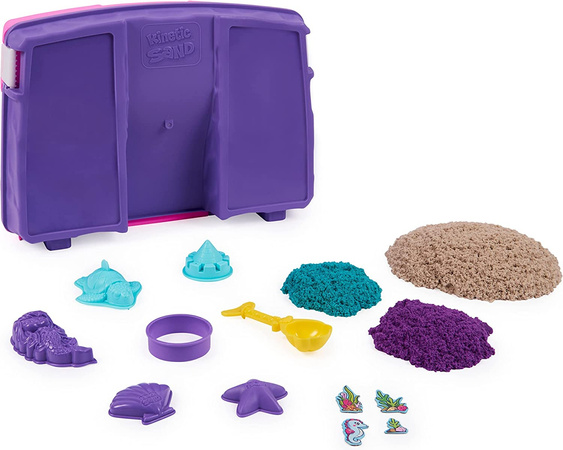 Piasek Kinetyczny Zamek Syrenki Walizka Pałac Kinetic Sand 934g + akcesoria