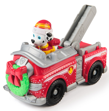 Psi Patrol świąteczny Pojazd z figurką Wóz Strażacki Marshalla + maskotka 18 cm