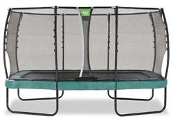 Trampolina ogrodowa z siatką zabezpieczającą na nóżkach Allure Premium 244x427 cm zielona