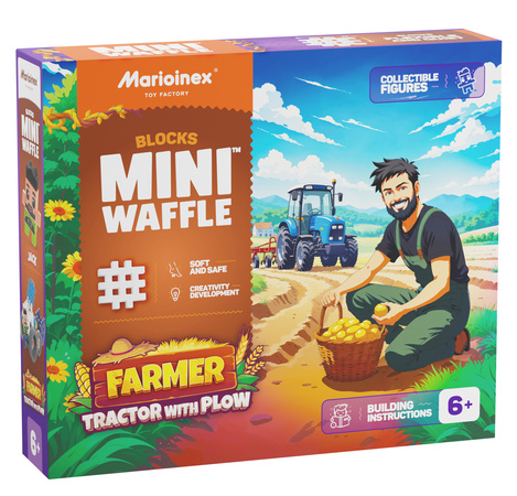 Klocki konstrukcyjne Mini Waffle Farmer Ładowarka czołowa 50 elementów Marioinex